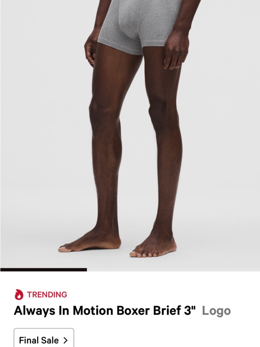 lululemon athletica Always In Motion Boxer Briefs — Light Gray